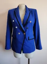 Portmans Ladies 715785 Blue / Black Button Up Jacket Blazer Size 16 New