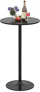 Giantex Round Bistro Table, 101.5 cm Bar Height Cocktail Table Converts into 56 cm Tall Coffee Table, High Top Pub Table with Heavy-Duty Metal Base for Home Bar, Dining Room, Restaurant