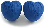 [Avalaya] Matte Blue Acrylic Textured Rounded Heart Shaped Stud Earrings - 20mm Tall, One Size, Plastic