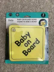 Belle On The Go Baby on Board Large 5x5 Signs 2 Pack New