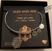 ALEX and ANI Tree of Life Bracelet Rafaelian Silver NWT Card Gift Box
