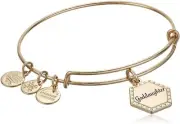 Alex and Ani Because I Love You Goddaughter IV EWB, SAG, Shiny Antique Gold,...