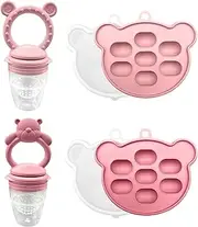 Baby Fruit Food Feeder Pacifier, Silicone Soother Pacifier, Ice Cup Mold Design Teething Relief Toy Dishwasher Safe Teeth Grinding Tool for Banana