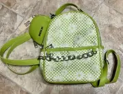 Madden NYC Daisy Floral Zip Chain Mini Backpack NWT w/ Matching Coin Purse