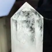 355g Natural White Quartz Crystal Energy Tower Point Healing Obelisk
