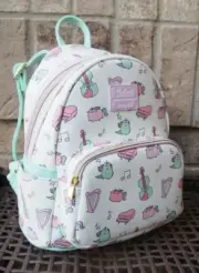 Loungefly Pusheen Cat Kitty Pink Green Unicorn Music Instrument Mini Backpack