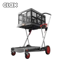 在飛比找momo購物網優惠-【德國CLAX】多功能折疊式手推車 寶石紅(購物車 露營推車