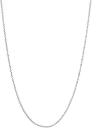 [JewelryWeb] 14ct White Gold 1.05mm Sparkle Cut Wheat Chain Necklace Lobster Claw Closure Jewelry Gifts for Women - Length Options: 41 46 51 61