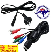 POWER CABLE + COMPONENT VIDEO LEAD for Playstation 2 PS2 console YPbPr HD