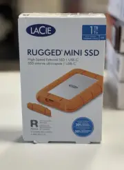 LaCie Rugged Mini SSD 1TB Solid State Drive - USB 3.2 Gen 2x2, speeds up to 2...