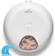 iPettie Donuts Frost 6 Meal Cordless Automatic Pet Feeder, Dry & Wet Food Cat Feeder with Two Ice Packs, Rechargeable Massive Battery, Programmable Timer, Holds x ½ lb. of Food, White (IP-FD-C01WTA)
