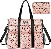 [IBFUN] Utility Tote Bag with 14/24 Pockets Zip Top Teacher Tote Bag for Teacher/Work Women