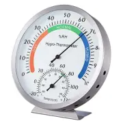Hygro-Thermometer Stainless Steel 5 Inch Colorful Dial Indoor Outdoor Hygrome...