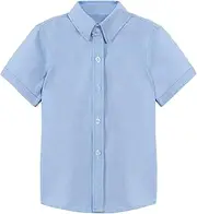 [Mud Kingdom] Boys School Shirts Short Sleeve Dress Shirt Button Down Back to School Uniform Ages 2-14 Years