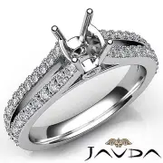 Split Shank Setting Cushion Diamond Semi Mount Engagement Ring Platinum 0.65Ctw