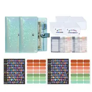 A6 PU Leather Notebook Binder Budget Planner Organizer Cover Cash Pockets Sheets