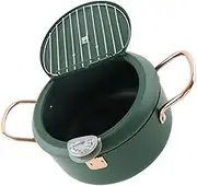 ELAYARD 1Pc Japanese Style Tempura Fryer Mini Non Stick Deep Fryer Pot with Oil Drainer Rack for Home Kitchen Enjoy Crispy Fried Foods with Less Fat and Grease