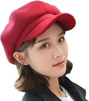 [Elonglin] Women Berets Newsboy Hat Artist Hats Autumn-Winter Visors Imitation Woolen British Style Fashion Vintage Elegant Baker Boy Flat Caps