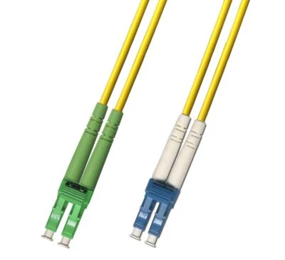 7M (22.96ft) OS2 LC/APC to LC/UPC Fiber Optic Cable Duplex Singlemode 9/125