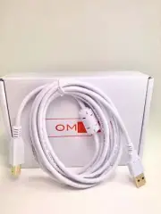 8FT-White High Speed USB 2.0 for Audio-Technica AT-LP1240-USBXP DJ Turntable