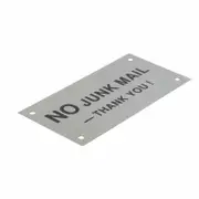 Sandleford 95 x 47mm Stainless Steel No Junk Mail Sign