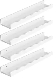 Nursery Book Shelves, 4Pcs/Set Scalloped Wall Shelf, Decorative Floating Shelves 16.54x3.35x1.97