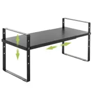 EXPANDABLE CABINET SHELF ORGANIZER RACK STACKABLE KITCHEN COUNTER STORAGE SHELVE