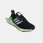 Men's Adidas UltraBoost 22 Running Shoes Black / White / Green Sz 8.5 GX6640