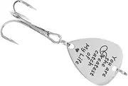 Totority Creative Fishing Bait Guitar Pick with Triple Hooks Stainless Steel Lure for Outdoor Fishing You are My Greatest Catch of My Life Design