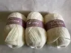 Lot Of 3 Skeins Stylecraft Pavlova Yarn 3485 Soft White Scotland Wool Fuzzy 100g