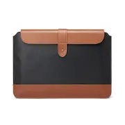11-12 Inch Horizontal Microfiber Notebook Liner Bag In Black & Brown