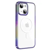 For iPhone 15 Colorful TPU Frame+PC Phone Case Clear Back ic Cover Compatible with Magsafe