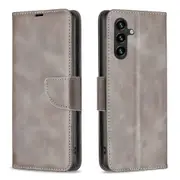 For Samsung Galaxy A36 5G Case, Lambskin Textured PU Leather Wallet Cover, Grey