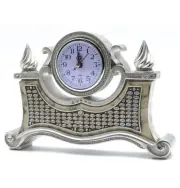 Turkish Islamic Home Table Decor Clock with 99 Names of Allah Esma 3515 Silver