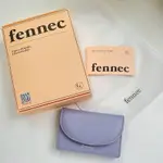 韓國 真皮 FENNEC HALFMOON ACCORDION POCKET卡夾 卡包 零錢包 青澀水藍 香芋紫 尊貴黑