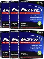 Natural Male Enhancement Supplement for Quality and Stamina with Asian Ginseng, Ginkgo Biloba, Grape Seed Extract, Horny Goat Weed - 180 Capsules