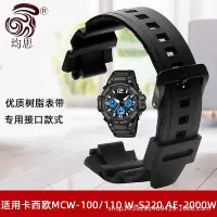在飛比找Yahoo!奇摩拍賣優惠-代用錶帶 適用卡西鷗樹脂錶帶MCW-100 MCW110 W