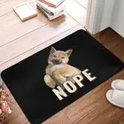 Shiba Inu Bath Mat Nope Lazy Doormat Flannel Carpet Balcony Rug Home Decor