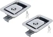 2PCS Trailer Paddle Door Latch Handle Stainless Steel RV Toolbox Paddle Lock, Replacement Lock with Keys & Washers for Truck RV Trailer Door UTV ATV Toolbox,for Electrical Cabinets