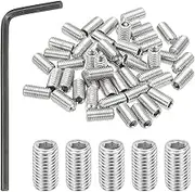 uxcell 1/4-28x1/2 Internal Hex Socket Set Grub Screws, 50 Pcs 304 Stainless Steel Cup Point Set Screw with Hex Key Wrench for Door Handles Bathroom Fixtures