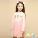 【Azio Kids 美國派】女童 洋裝 水果冰沙印花網紗長袖洋裝(粉)