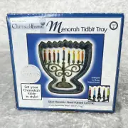 VTG Rite Lite Ltd Chanukah Festival Handpainted Ceramic Menorah Tidbit Tray New