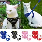 Kitten Cat Walking Harness Lead Leash Adjustable Small Dog Vest for Pets Soft