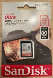 SanDisk 32 GB Class 10 Storage Memory Card SDHC Ultra UHS- 1