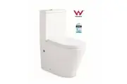 Compact COOGEE Rimless Ceramic Wall Faced Toilet, Soft Close Seat, Power Flush