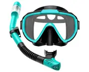 Snorkeling Gear Snorkel Set Breathing Snorkel Mask Swim Diving Set-Green