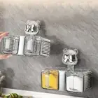 Wall Mounted Suction Cup Spice Boxes Plastic Spice Rack for Kitchen