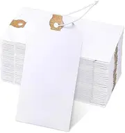 Daiilg 120 Pack Tags Kit with Elastic String Marking Hang Tags Set with String Attached Reinforced Hole Writable Tags 4.76x2.36Inch