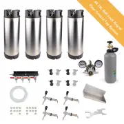 4 x New Ball Lock Keg System Flow Control Tap Kegerator Co2 Regulator Drip Tray
