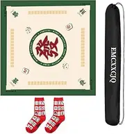 Mahjong Mat Mahjong Table Mat with Storage Bag Thickened Mute, Anti Slip for Mahjon Poker，dice(Green,120cm)